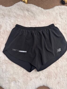 New Balance Black Women's Athletic Running Shorts with Reflective Detail